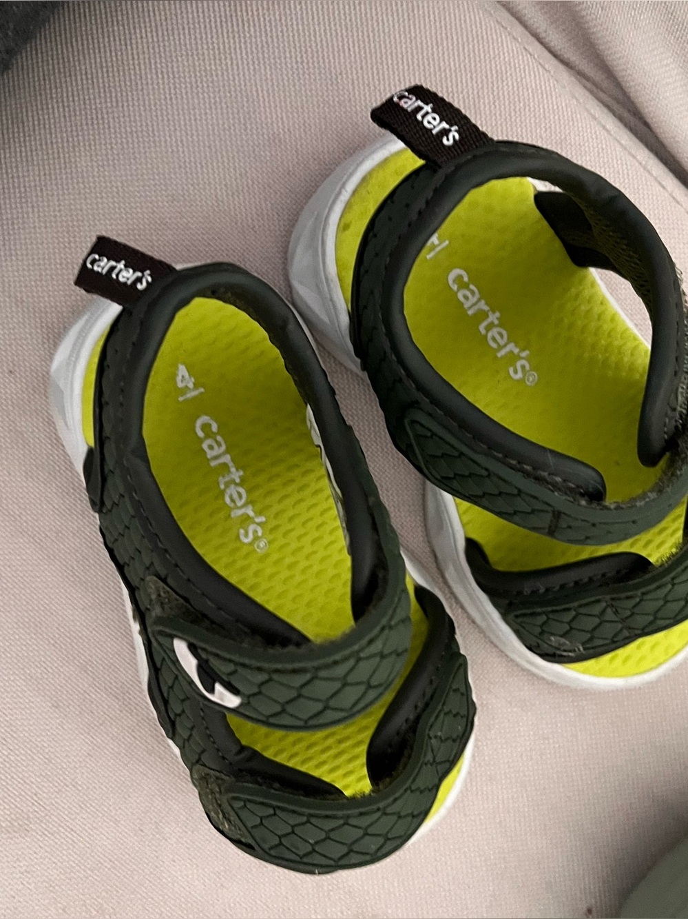 Carter's Black and Lime Toddlers' Hook-and-Loop Sport Sandals
